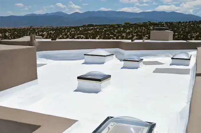 Completed flat-roof system on a modern desert home